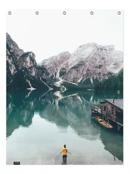 Занавеска для душа Juniqe, цвет grau & trkis