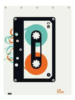 Занавеска для душа Juniqe, цвет orange & schwarz