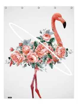 Занавеска для душа Juniqe, цвет rosa & wei