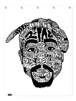 Занавеска для душа Juniqe, цвет schwarz & wei