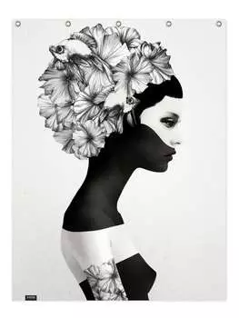 Занавеска для душа Juniqe, цвет schwarz & wei