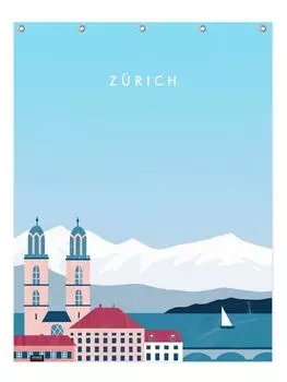 Занавеска для душа Juniqe, синий