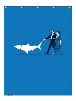 Занавеска для душа Juniqe, синий