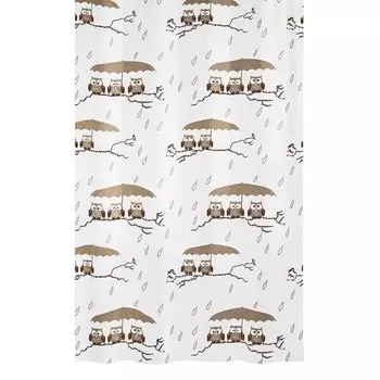 Занавеска для душа Kleine Wolke Eulen, 200 см, серо-коричневый