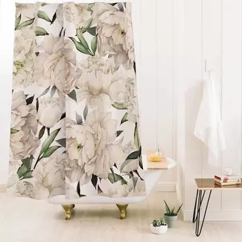 Занавеска для душа Nadja с рисунком пионов Deny Designs, цвет No Liner Included