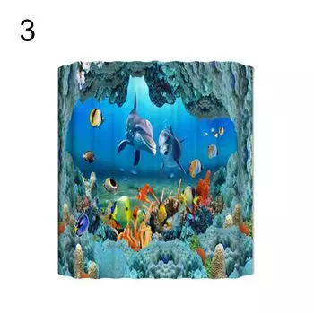 Занавеска для душа «Океан» Синий Дельфин Полиэстер Толстая занавеска для душа с принтом и крючками для ванной комнаты-5 Stuttg, мультиколор