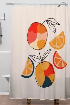 Занавеска для душа Oris Eddu Juicy Citrus Deny Designs, цвет Orange