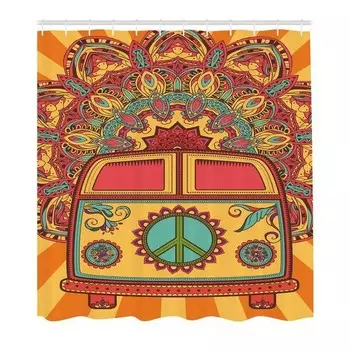 Занавеска для душа twentyfour Mini Van, 240 см цвет koralle/trkis