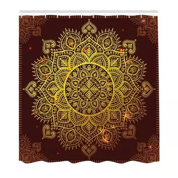 Занавеска для душа twentyfour Oriental Snowflake Art, 220 см цвет gelb/braun