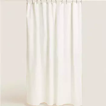 Занавеска для душа Zara Home Overlock Shower, белый/желтый