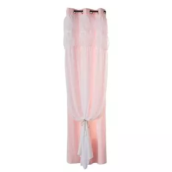 Занавеска на окно, декоративная двухслойная дизайнерская затемненная прозрачная занавеска для спальни, бытовые изображения, светло-серый Stuttg, розовый