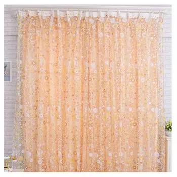 Занавеска на окно, полупрозрачный цветочный узор, декор комнаты, пасторальный балкон, балдахин для домашнего офиса, кафе-розовый Stuttg, оранжевый