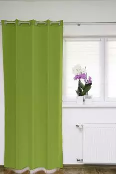 Занавеска на окно с люверсами зеленая 145x250 см, занавеска, декоративная штора KS Handel 24