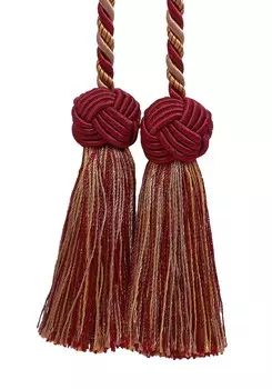 Занавеска с двойной кисточкой Decopro, темно-красный