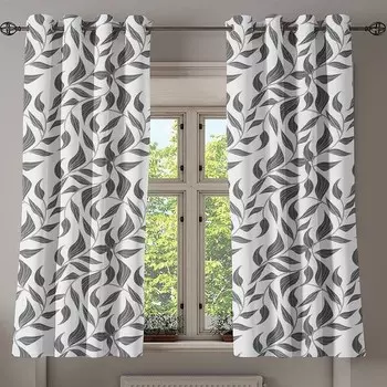 Занавеска с люверсами Abakuhaus Abstrakte Orme 2 шт, 280x175x0,5 см цвет grau und wei