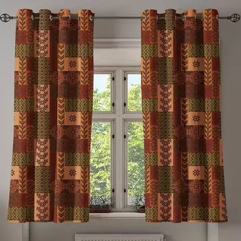 Занавеска с люверсами Abakuhaus Autumn 2 шт, 280x175x0,5 см цвет rosa grn und brown