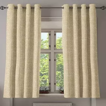 Занавеска с люверсами Abakuhaus Boho 2 шт, 280x175x0,5 см, бежевый
