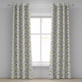 Занавеска с люверсами Abakuhaus Daisy Flowers 2 шт, 280x245x0,5 см цвет gelb weiss