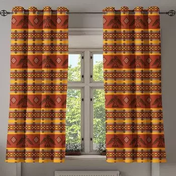 Занавеска с люверсами Abakuhaus Eagle 2 шт, 280x175x0,5 см цвет zimt marigold grau
