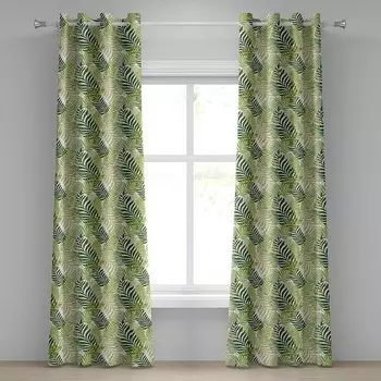 Занавеска с люверсами Abakuhaus Farnbltter 2 шт, 280x260x0,5 см, экрю