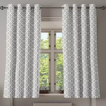 Занавеска с люверсами Abakuhaus French Lily 2 шт, 280x175x0,5 см цвет grau wei