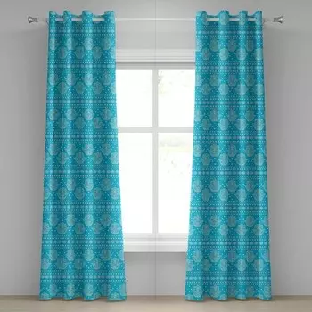 Занавеска с люверсами Abakuhaus Hamsa 2 шт, 280x225x0,5 см, синий