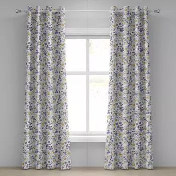 Занавеска с люверсами Abakuhaus Margerite 2 шт, 280x260x0,5 см цвет wei gelb lila
