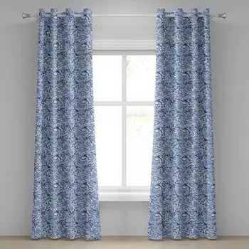 Занавеска с люверсами Abakuhaus Paisley 2 шт, 280x260x0,5 см цвет blassblau wei und blau