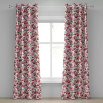 Занавеска с люверсами Abakuhaus Pinke Rosen 2 шт, 280x225x0,5 см цвет wei rosa rot