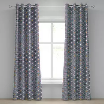 Занавеска с люверсами Abakuhaus Stars 2 шт, 280x225x0,5 см, разноцветный