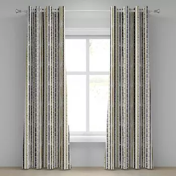 Занавеска с люверсами Abakuhaus Victorian 2 шт, 280x225x0,5 см цвет schwarz gelb