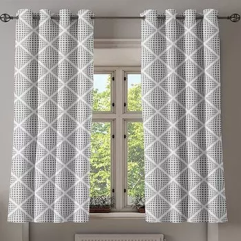 Занавеска с люверсами Abakuhaus Visual Squares 2 шт, 280x175x0,5 см, белый