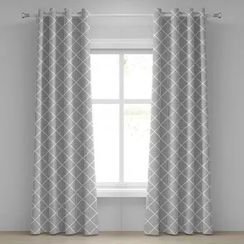 Занавеска с люверсами Abakuhaus Visual Squares 2 шт, 280x225x0,5 см, белый