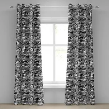 Занавеска с люверсами Abakuhaus Zebra 2 шт, 280x245x0,5 см цвет wei schwarz