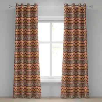 Занавеска с люверсами Abakuhaus Zig Zag 2 шт, 280x260x0,5 см, разноцветный