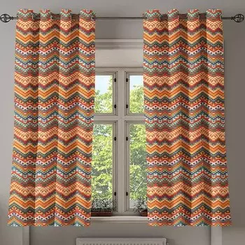 Занавеска с люверсами Abakuhaus Zig Zag 2 шт, 280x175x0,5 см, разноцветный