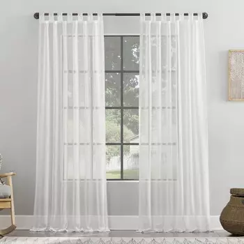 Занавеска с мешковиной Archaeo, белый