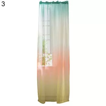 Занавеска с радужным принтом, оконные украшения, полиэстер, длинная декоративная прозрачная драпировка для дома-4 Stuttg, мультиколор