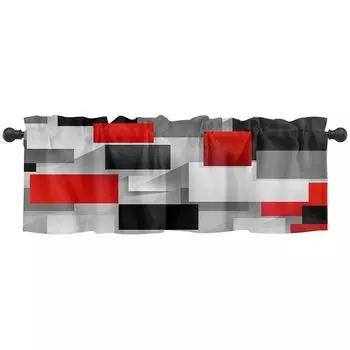 Занавеска с сеткой и геометрической тематикой, современные черные, серые кухонные шторы, мягкие шелковистые стильные украшения для окон-F Stuttg, мультиколор