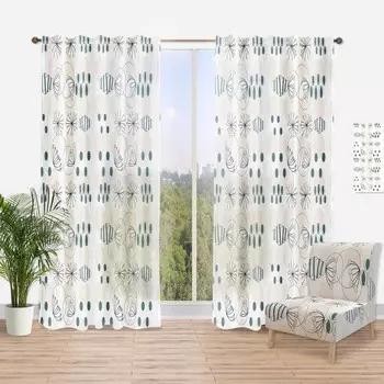 Занавеска с узором Designart, белый