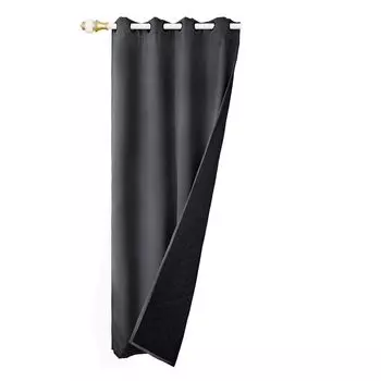 Занавески Непрозрачные шторы Тепловая занавеска с люверсами Плотная штора Дверная штора Тепловая штора Защита от холода Упаковка: 1 132 x 244 см Koheim, серый