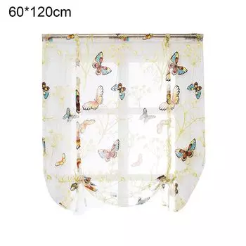 Занавески с бабочками, эластичные полузатемненные полиэстеровые эластичные оконные занавески для декора дома, размеры: 80 x 120 см Stuttg, мультиколор