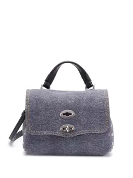 Zanellato джинсовая сумка-тоут с вышитым логотипом, синий