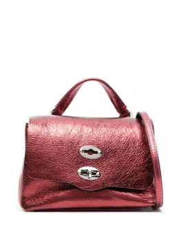 Zanellato маленькая сумка через плечо Postina с эффектом металлик, красный