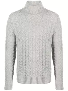 Zanone джемпер фактурной вязки из шерсти альпака, серый