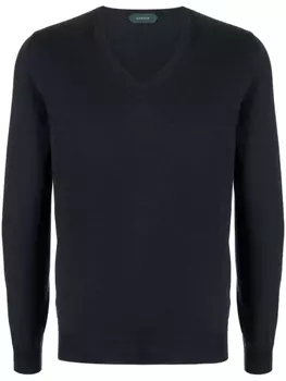 Zanone джемпер из вирджинской шерсти, синий