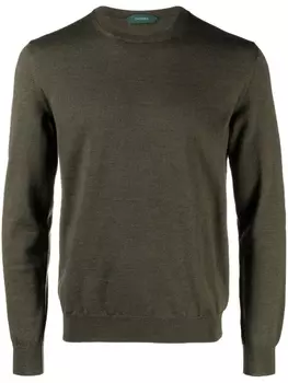 Zanone джемпер тонкой вязки, зеленый