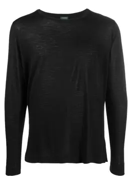 Zanone футболка с длинными рукавами, черный