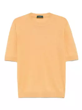 Zanone футболка в рубчик, желтый