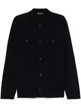 Zanone кардиган с классическим воротником, синий